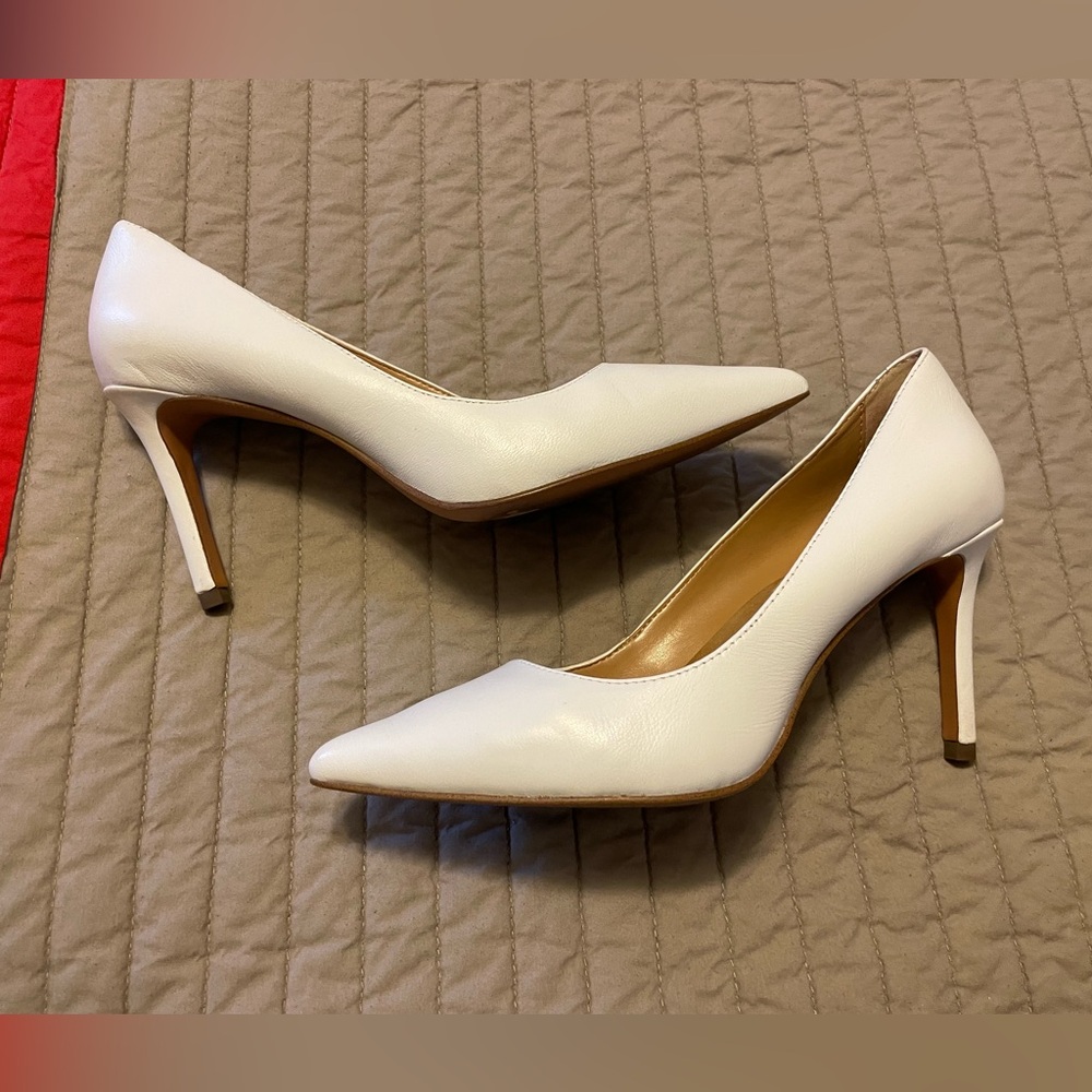 Banana Republic White Leather Heels